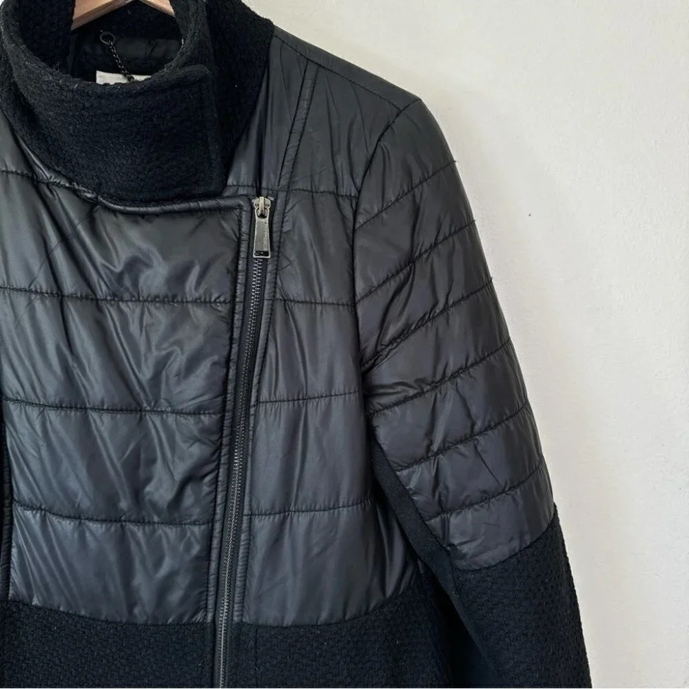 BCBGeneration Quilted Textured Long Asymmetric Zipper Jacket - Picture 8 of 16